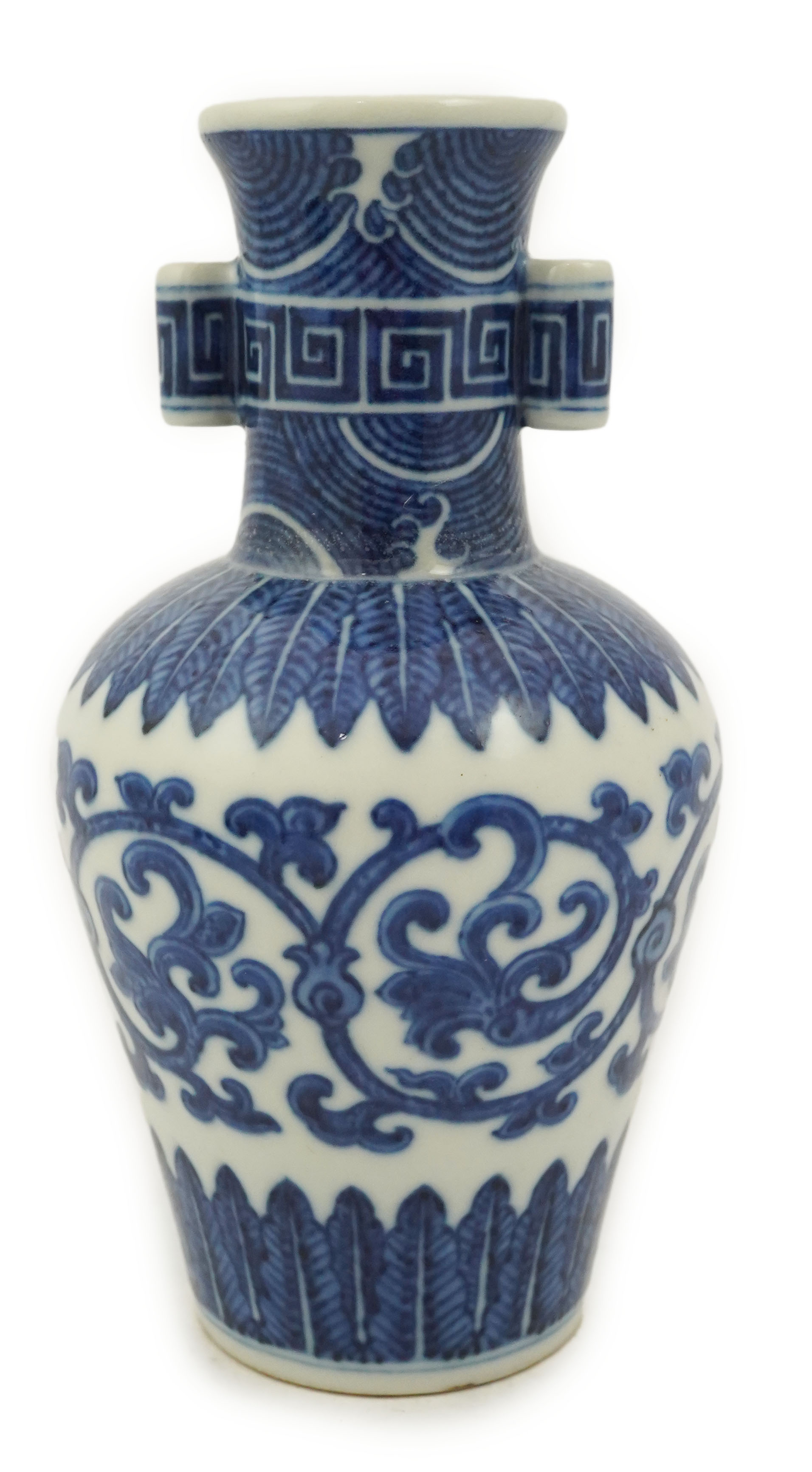 A Chinese blue and white arrow vase, Qianlong mark and of the period (1736-95)